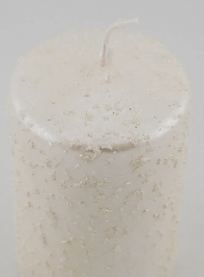 Decoratieve Kaars met Glitters - Parel Wit (pic 4)