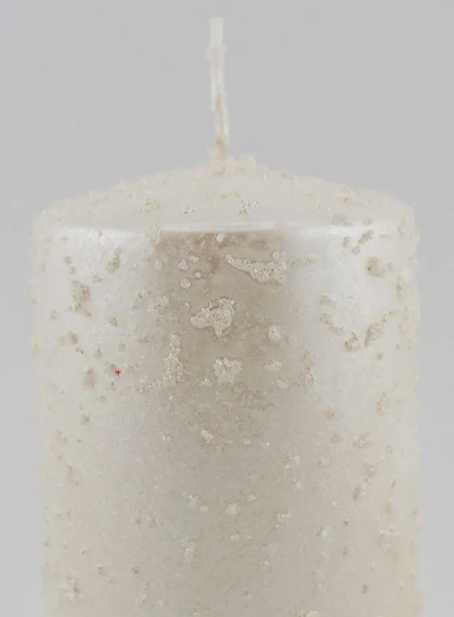 Kerstkaars met Glitters - Parelwit (pic 3)