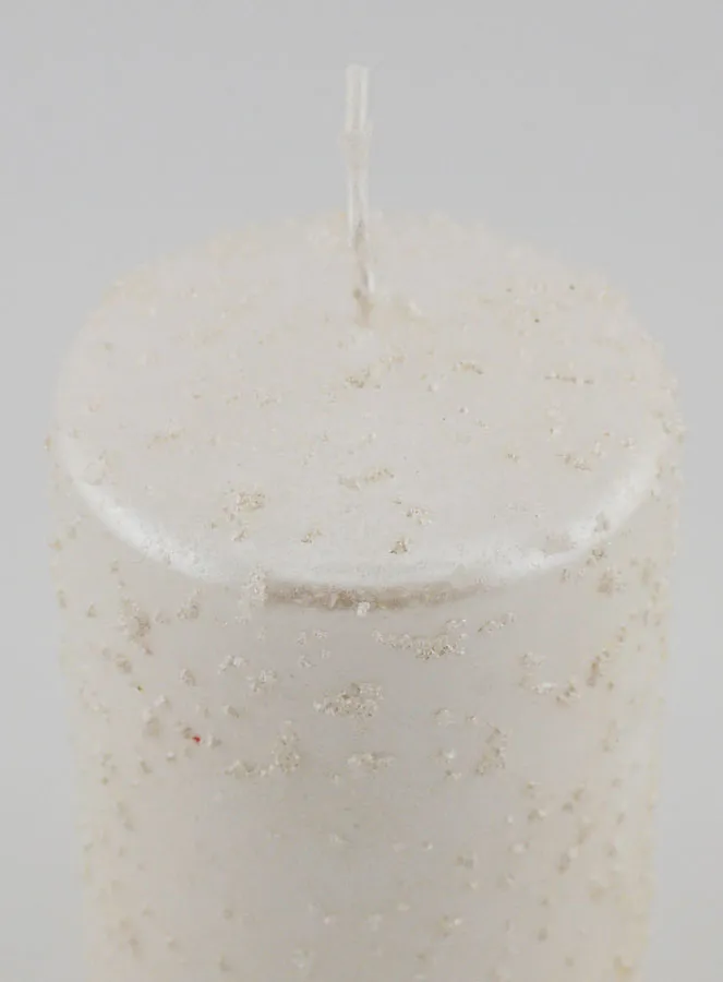 Kerstkaars met Glitters - Parelwit (pic 4)