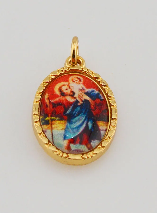 Medaillon met Gedraaide Rand 25mm - Sint Christoffel (pic 2)