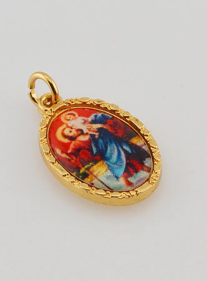 Medaillon met Gedraaide Rand 25mm - Sint Christoffel (pic 3)