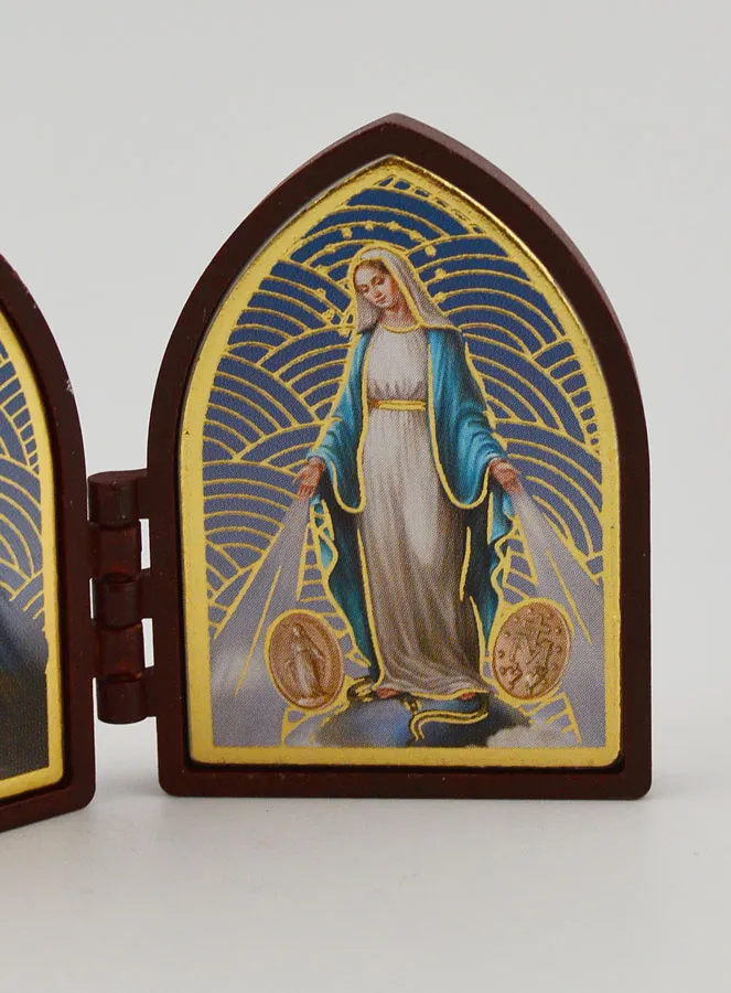 Mini Tweeluik Icoon - Christus en Maria Wonderdadige (pic 3)