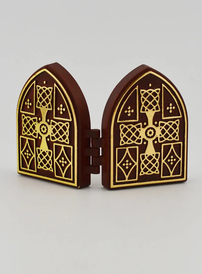 Mini Tweeluik Icoon - Christus en Maria Wonderdadige (pic 4)
