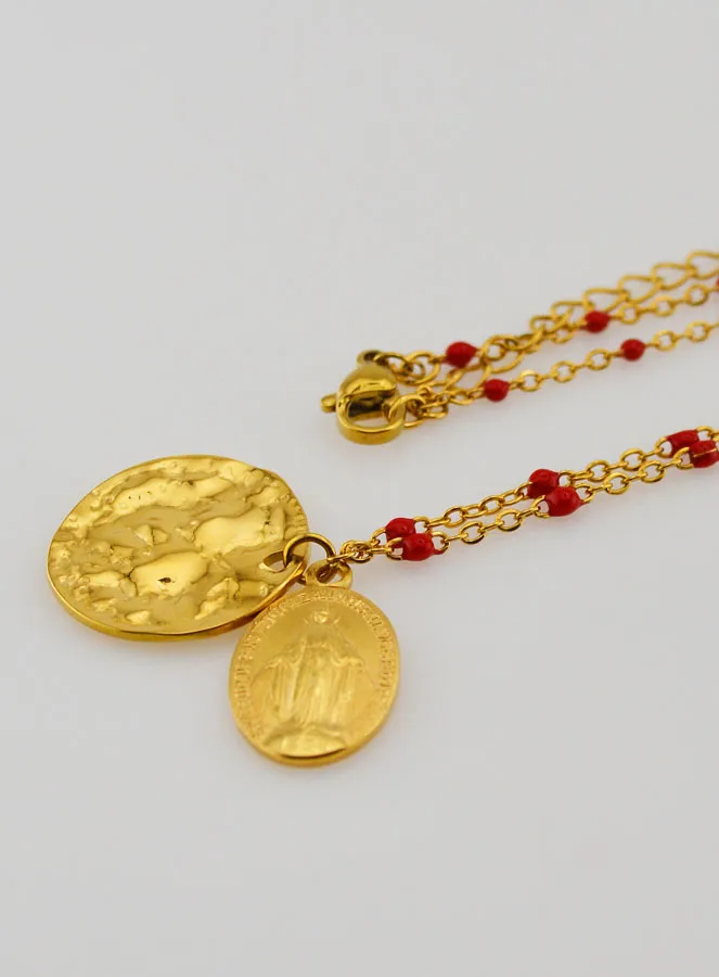 Religieuze Ketting met Kralen en Wonderdadige Medaille (pic 1)
