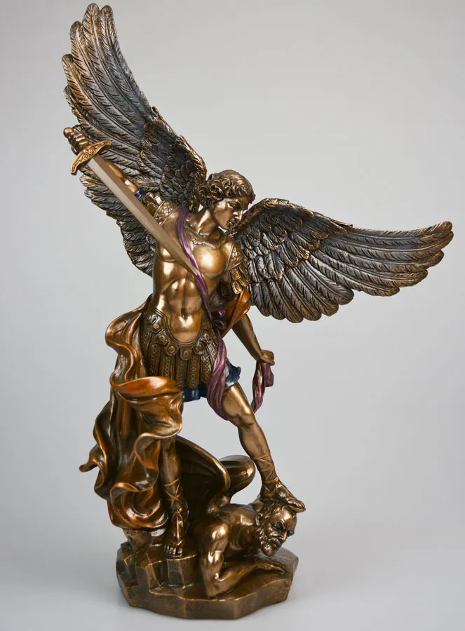 Religieus Beeld van de Aartsengel Michaël van Brons - 37 cm (pic 1)