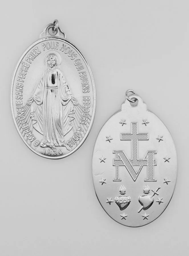 Zilverkleurige Wonderdadige Medaille - 28mm (pic 1)