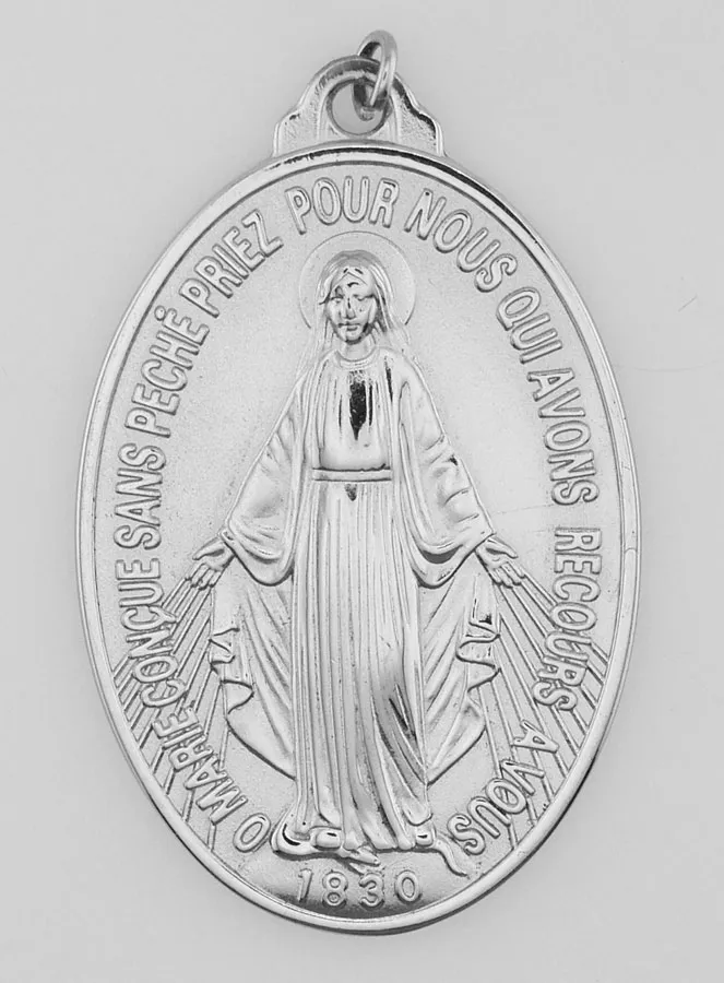 Zilverkleurige Wonderdadige Medaille - 28mm (pic 2)