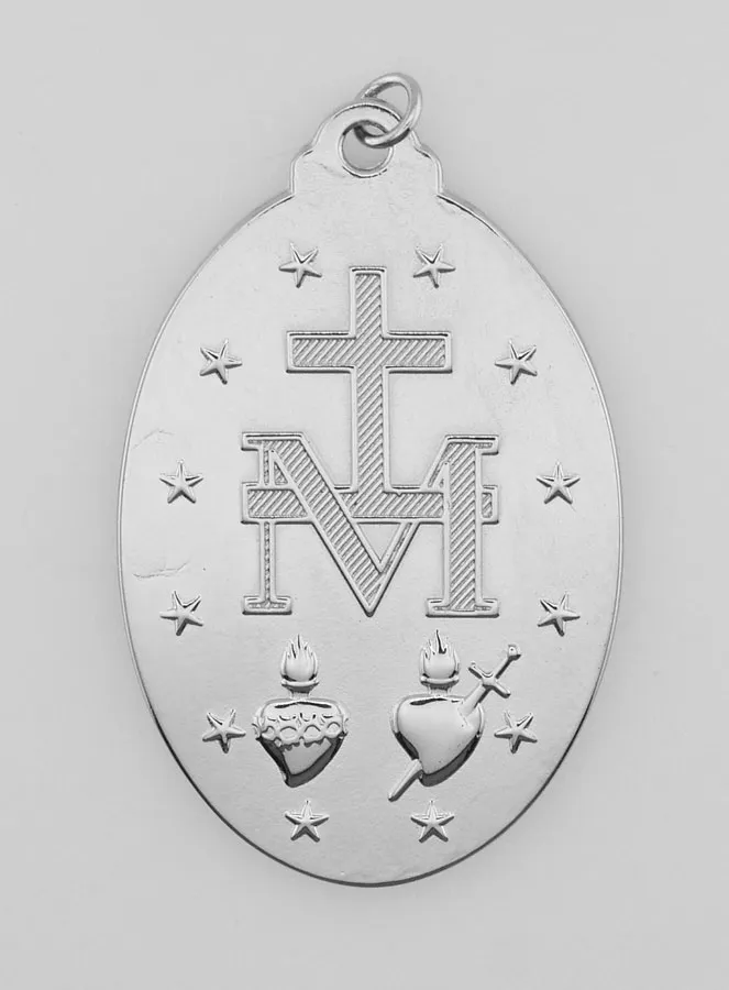 Zilverkleurige Wonderdadige Medaille - 33mm (pic 3)