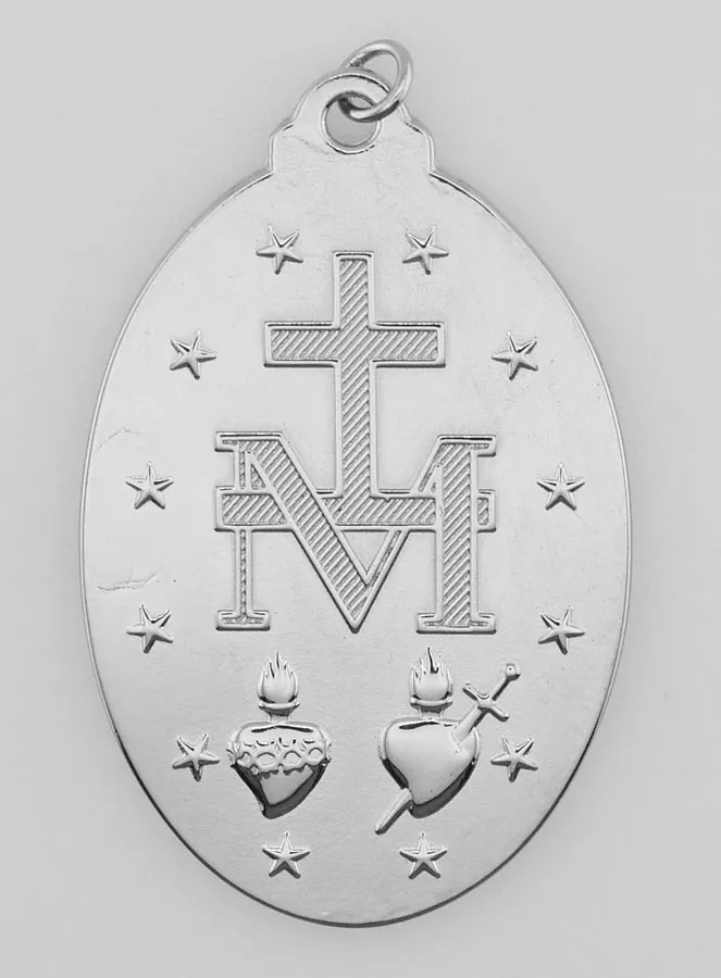 Zilverkleurige Wonderdadige Medaille - 40mm (pic 3)