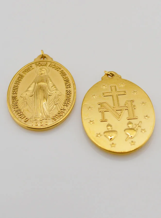 Goudkleurige Wonderdadige Medaille - 22mm (pic 4)