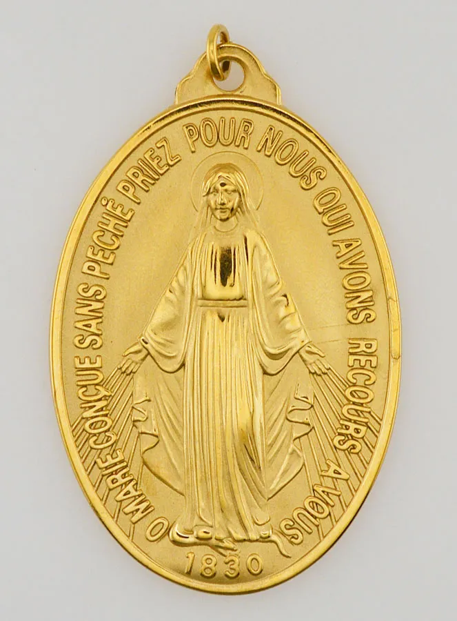 Goudkleurige Wonderdadige Medaille - 28mm (pic 2)