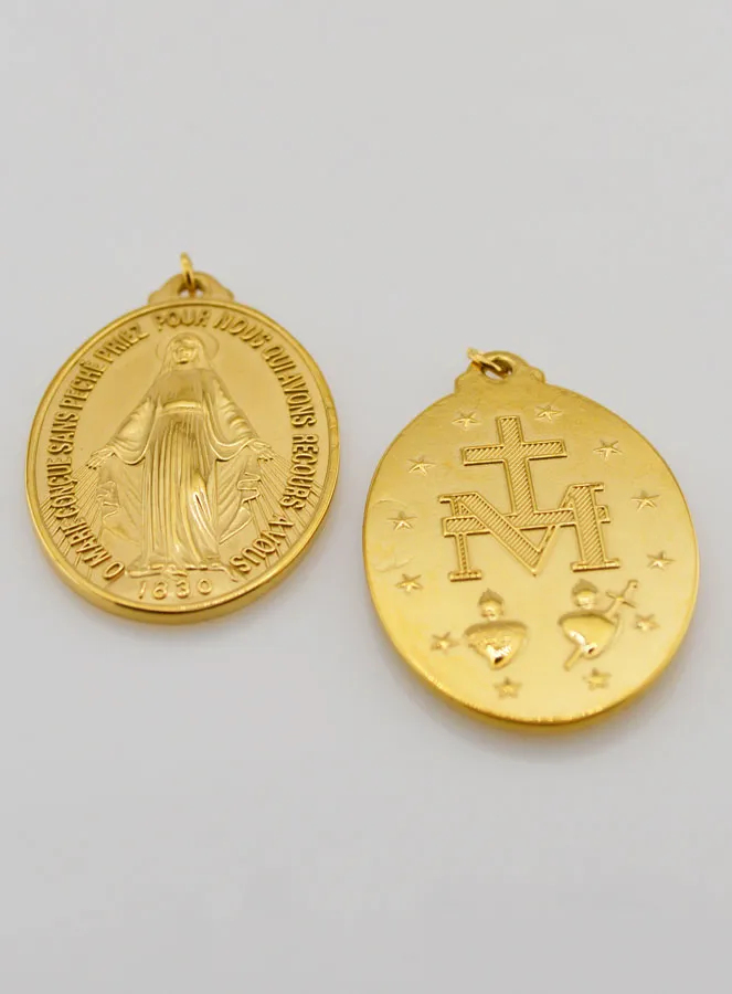Goudkleurige Wonderdadige Medaille - 28mm (pic 4)