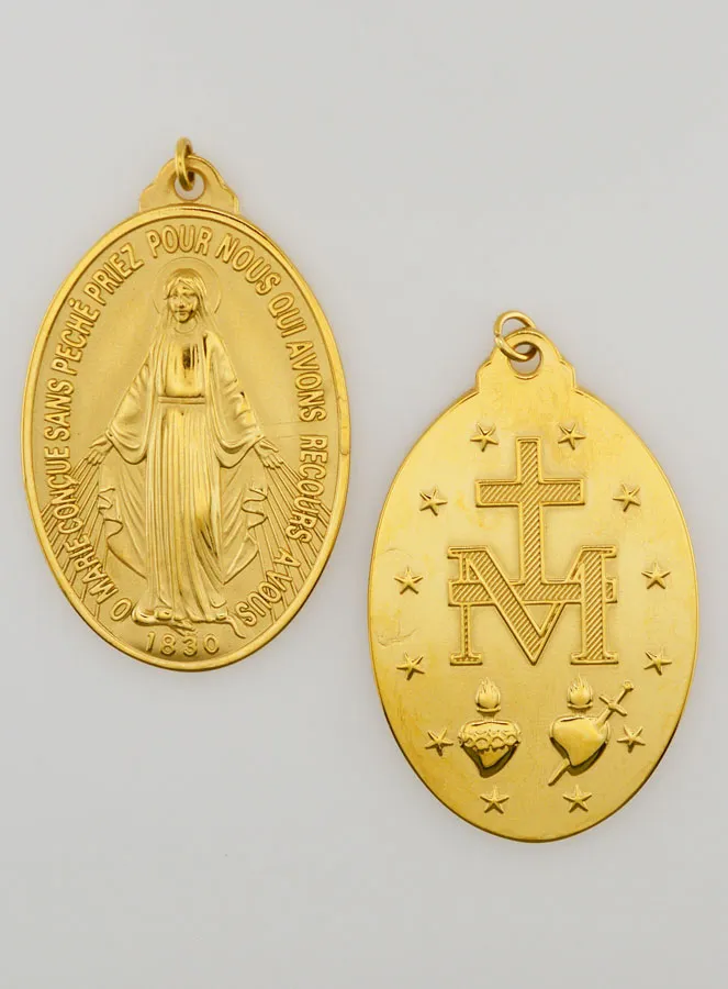 Goudkleurige Wonderdadige Medaille - 33mm (pic 1)