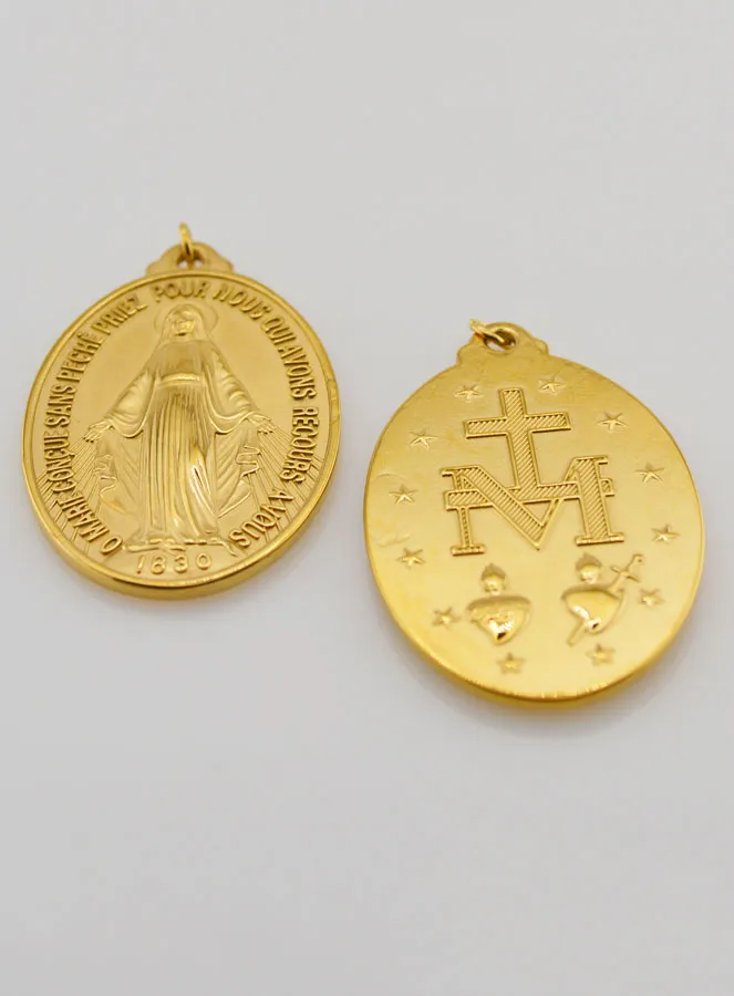 Goudkleurige Wonderdadige Medaille - 33mm (pic 4)