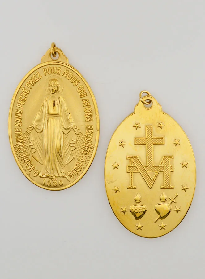 Wonderdadige Medaille van Goudkleurig Roestvrij Staal - 40 mm (pic 1)