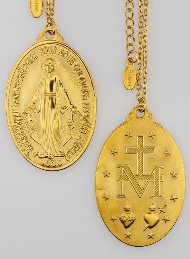 Wonderdadige Medaille en Goudkleurige Ketting - 40mm (pic 1)
