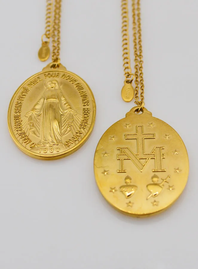 Wonderdadige Medaille en Goudkleurige Ketting - 40mm (pic 4)