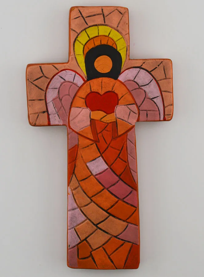 Keramisch Kruis Engel van de Liefde - 15 cm (pic 1)