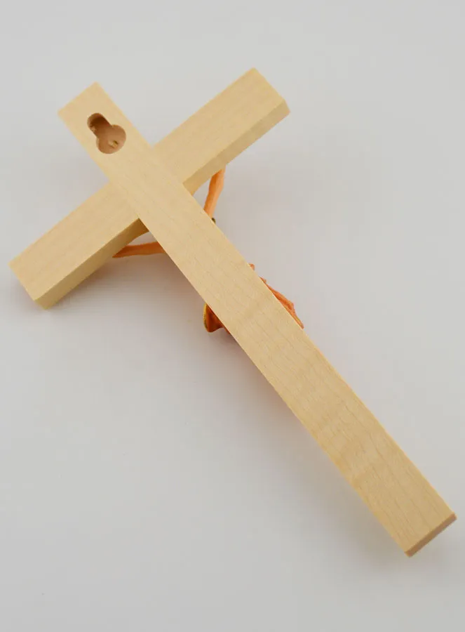 Kruisbeeld van Lindehout en Jezus met Rode Doek - 18cm (pic 4)