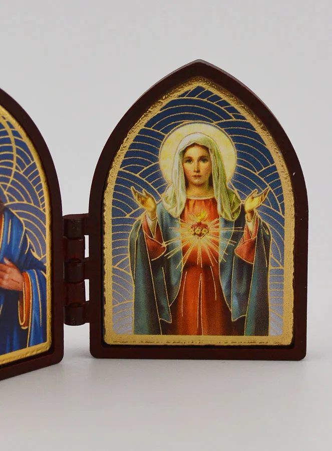 Klein Tweeluik Icoon - Heilige Harten van Jezus en Maria (pic 3)