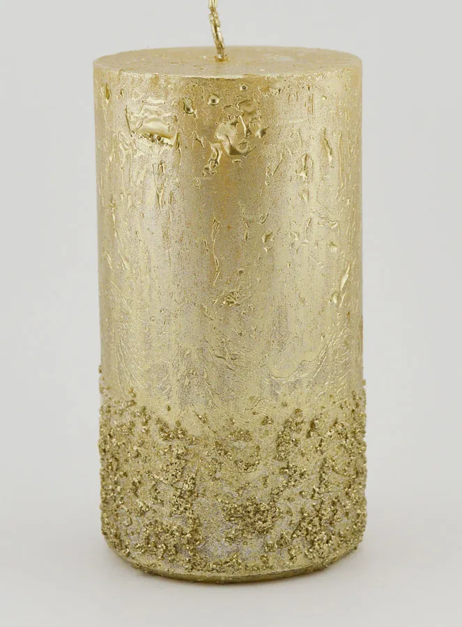 Kerstkaars met Reliëf – Champagne (pic 1)