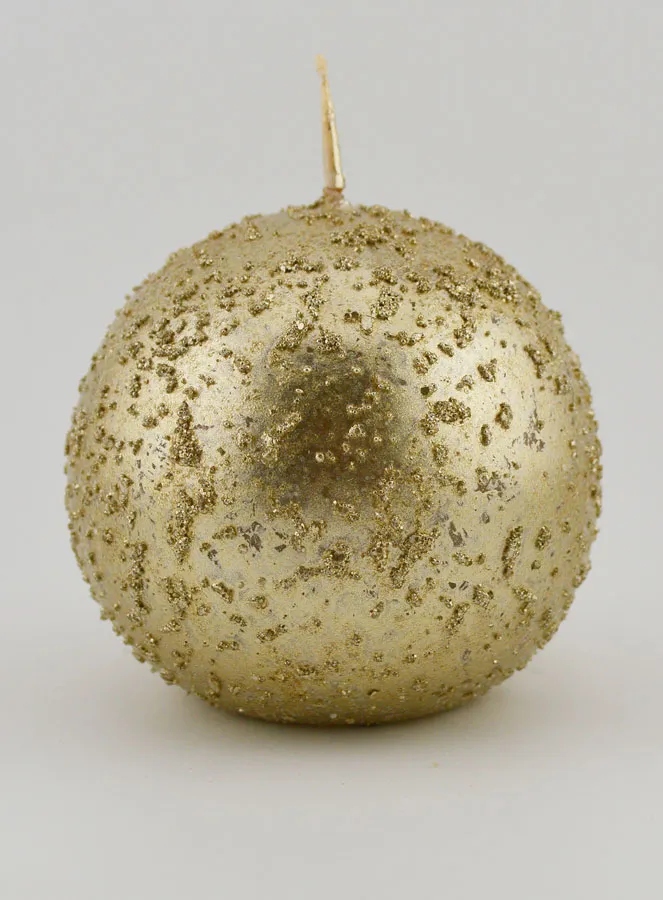 Decoratieve Bol Kaars met Glitters - Champagne (pic 1)