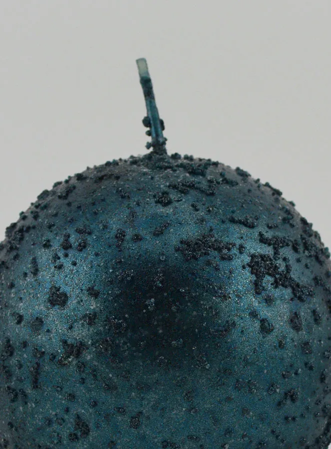 Decoratieve Kaars in Bolvorm met Glitter - Blauw-Groen (pic 3)