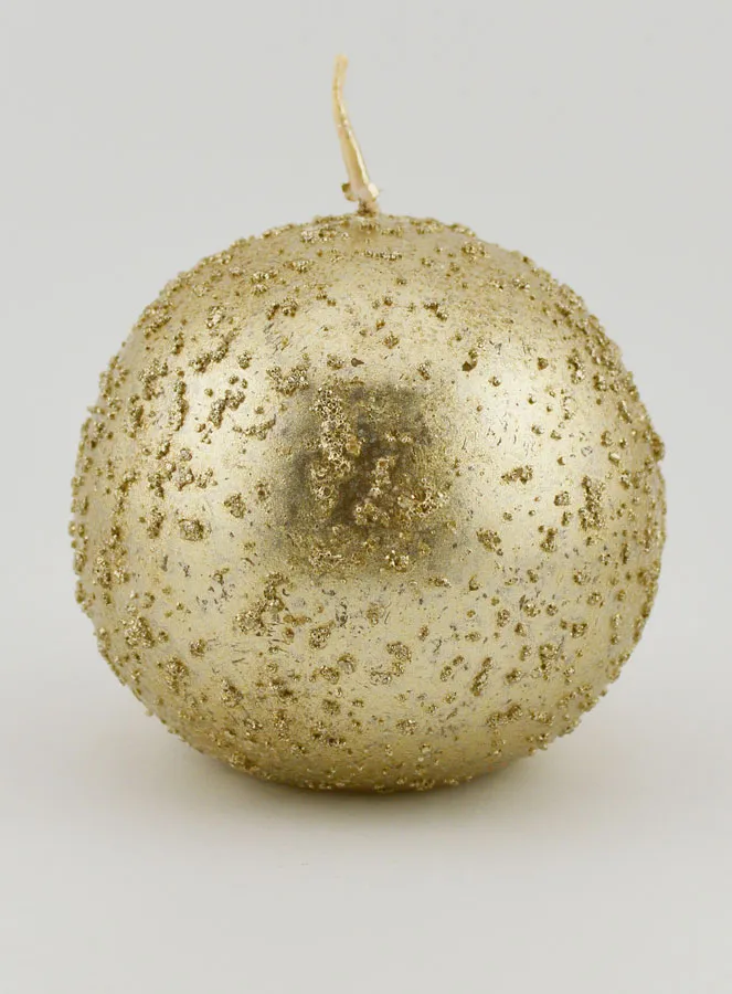 Kaars Kerstbal met Glitters - Champagne (pic 1)