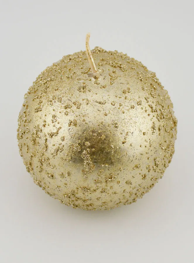 Kaars Kerstbal met Glitters - Champagne (pic 2)