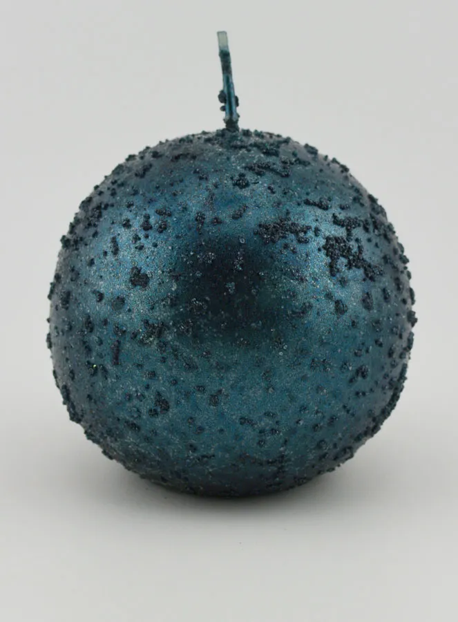 Kerstbal Bolkaars met Glitters - Blauwgroen (pic 1)
