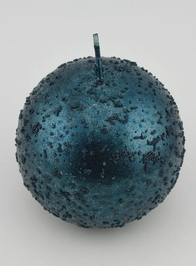 Kerstbal Bolkaars met Glitters - Blauwgroen (pic 2)