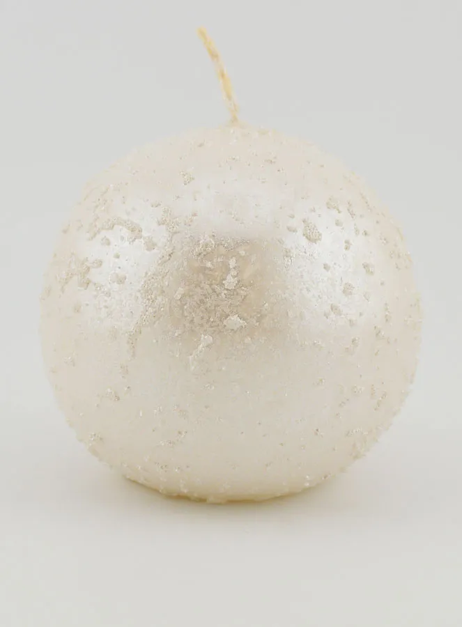 Kerstbalkaars met Glitters - Parel Wit (pic 1)