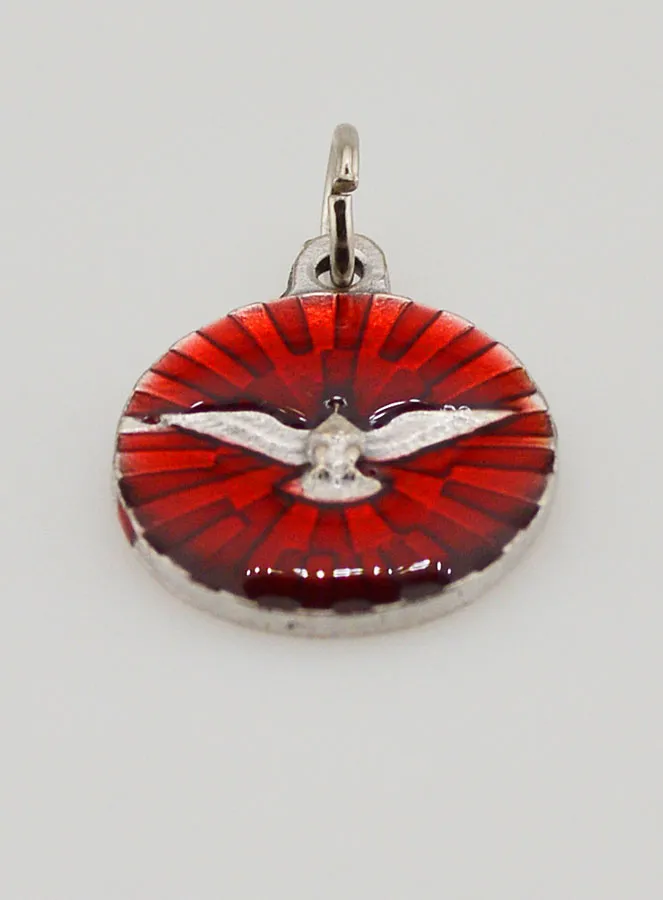 Medaillon van de Heilige Geest met Rood Emaille - 18mm (pic 2)