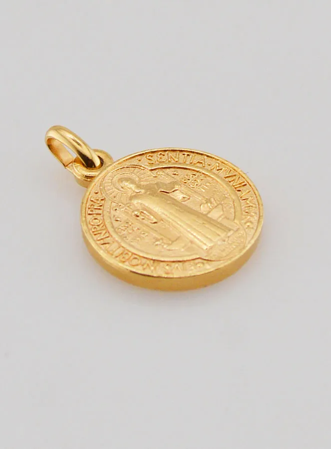 Vergulde Medaille van Sint-Benedictus - 15mm (pic 3)