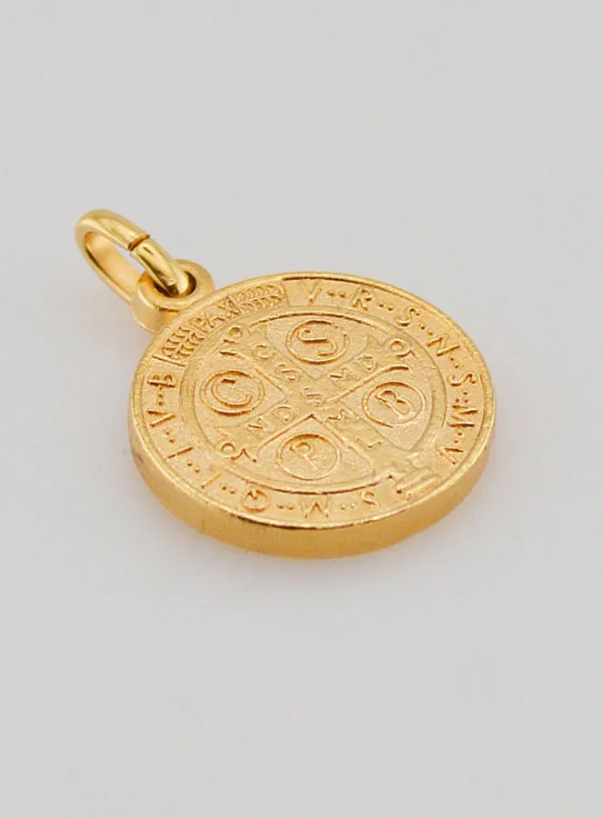 Vergulde Medaille van Sint-Benedictus - 15mm (pic 4)