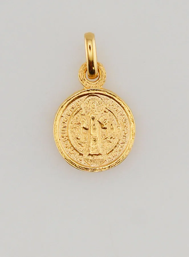 Vergulde Medaille van Sint Benedictus - 10mm (pic 1)