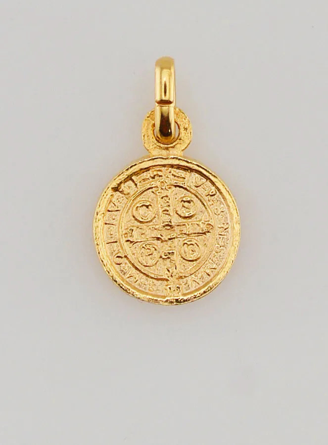 Vergulde Medaille van Sint Benedictus - 10mm (pic 2)
