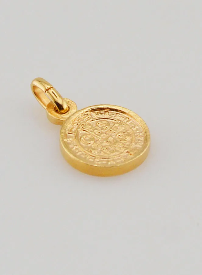 Vergulde Medaille van Sint Benedictus - 10mm (pic 3)