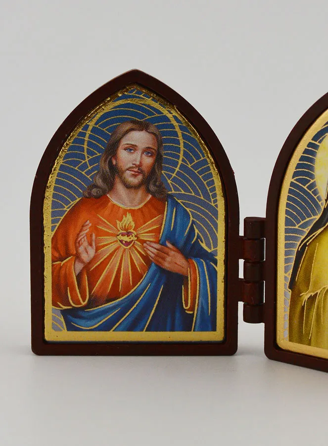 Mini Tweeluik Icoon - Heilig Hart van Jezus en Heilige Theresia (pic 2)
