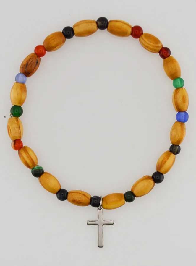 Armband met Kruis - Agaat en Hout (pic 1)