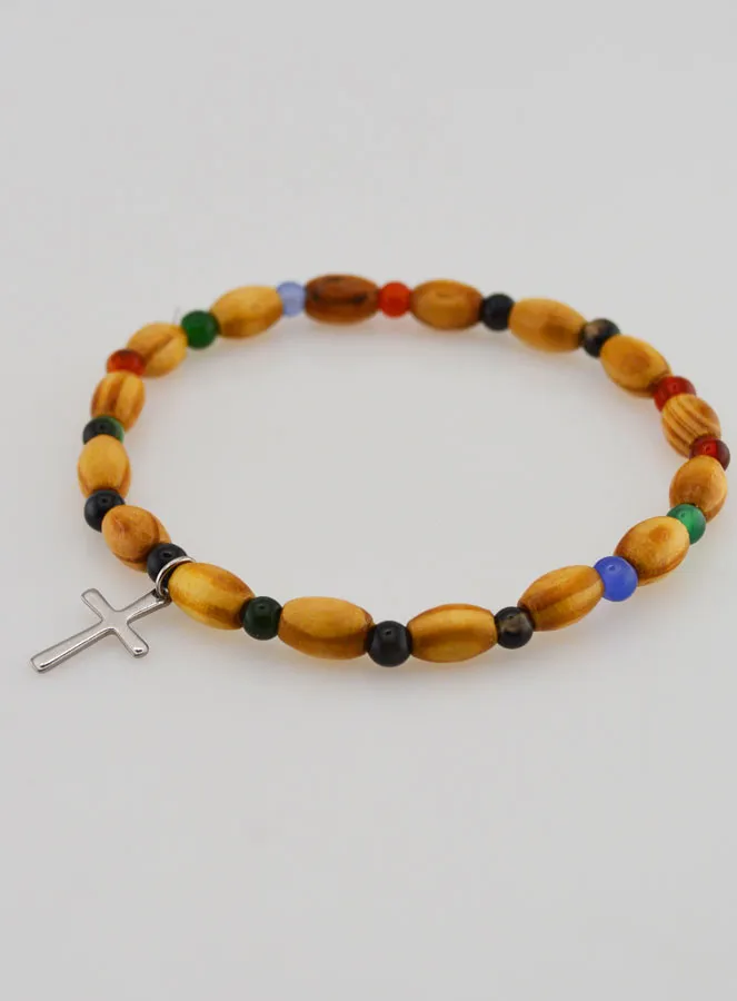 Armband met Kruis - Agaat en Hout (pic 4)