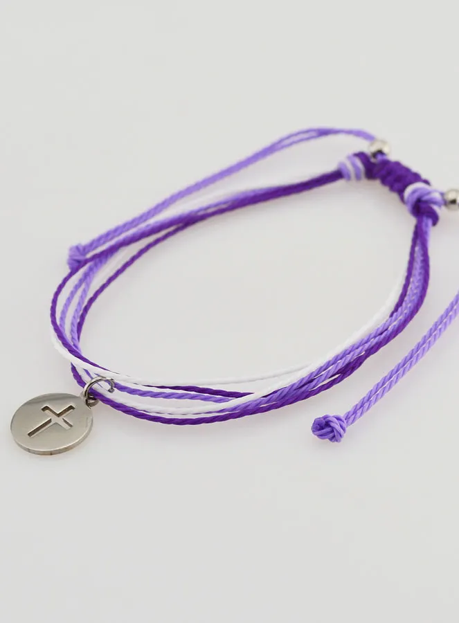 Armband met Kruis - Paars (pic 4)