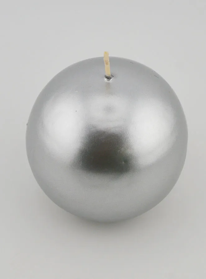 Decoratieve Bolkaars 8cm - Zilver (pic 2)