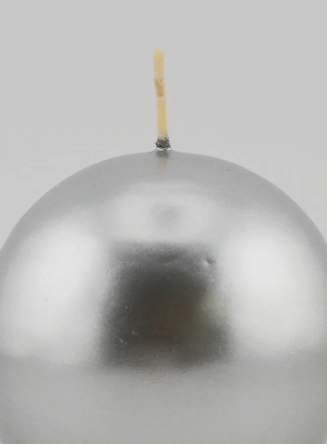 Decoratieve Bolkaars 8cm - Zilver (pic 3)