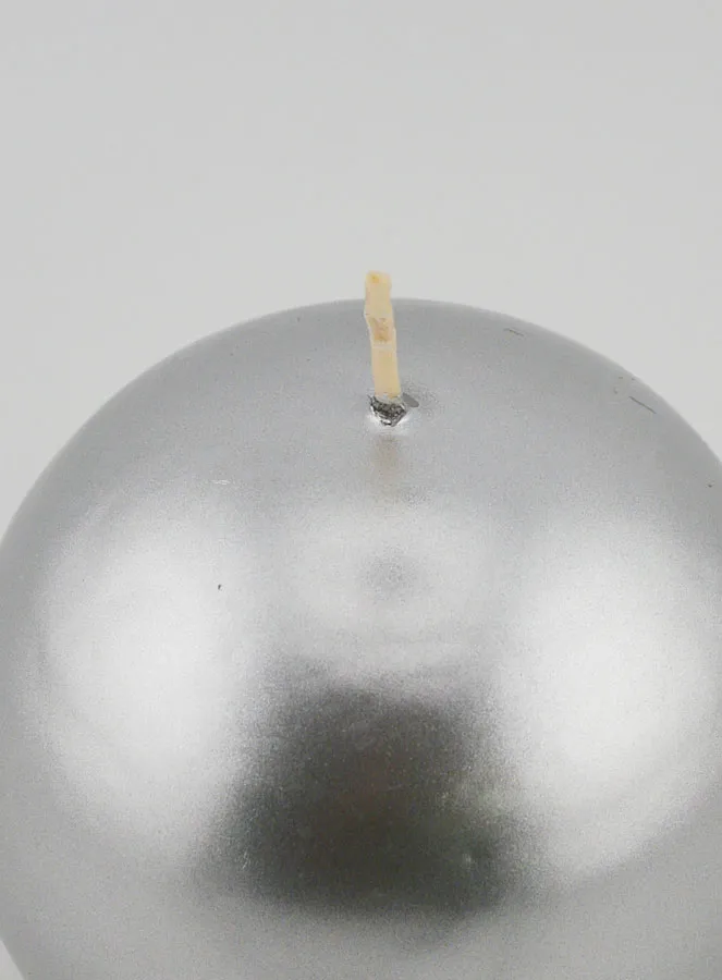Decoratieve Bolkaars 8cm - Zilver (pic 4)