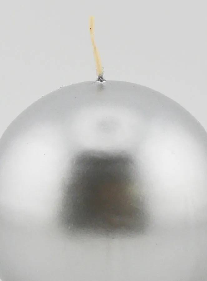 Kaars Kerstbal 8cm - Zilver (pic 3)