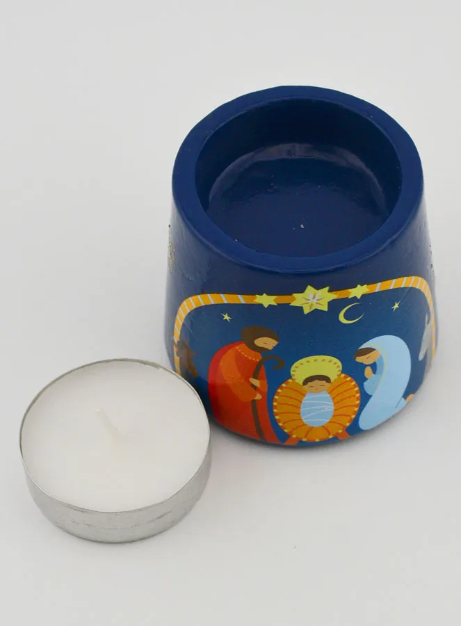 Kerststal Kaarsenhouder 5cm (pic 4)