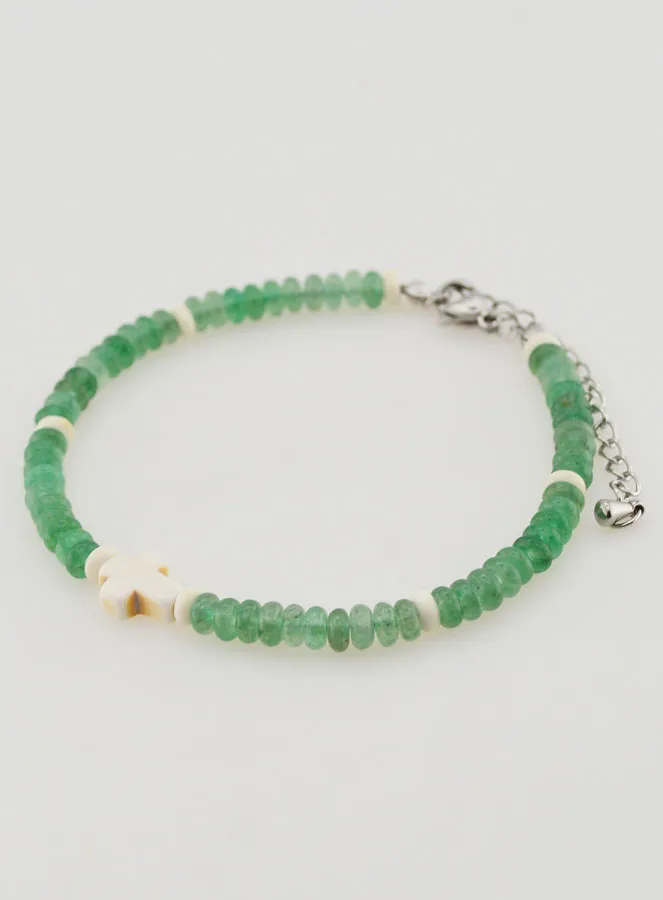 Armband met Kruis en Groene Stenen (pic 3)