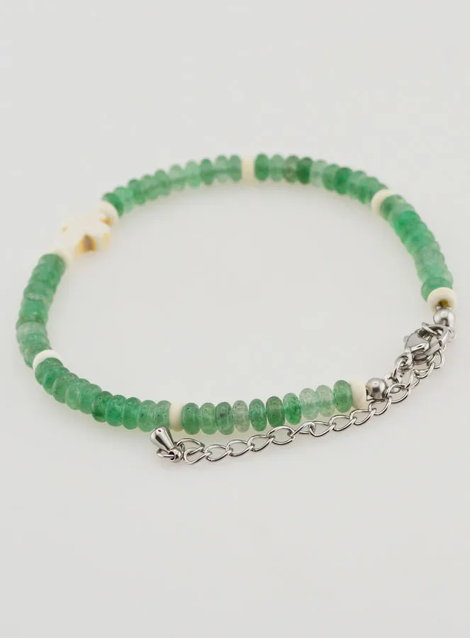 Armband met Kruis en Groene Stenen (pic 4)