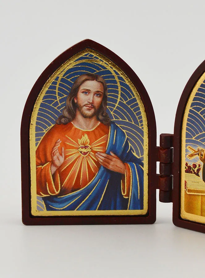 Klein Tweeluik Icoon - Heilig Hart van Jezus en Sint Rita (pic 2)